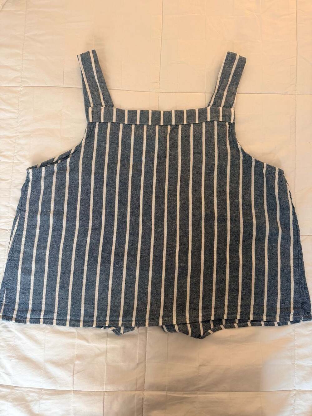 Sonoma Blue White Striped Tie Front Tank Coastal Cottagecore Summer Top Size - Picture 5 of 5